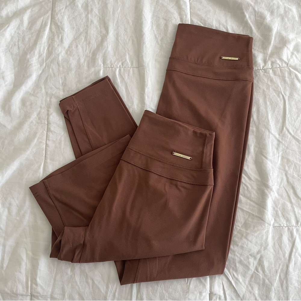 Gymshark Whitney High Rise Leggings & Cycling Shorts - Dandelion Brown